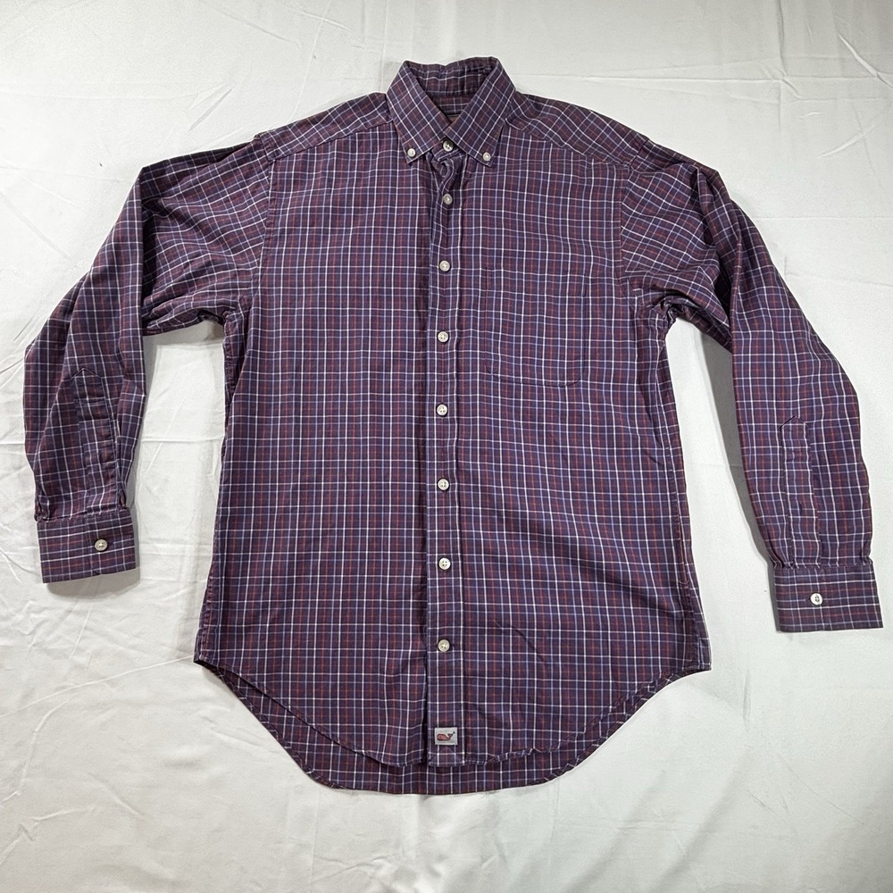 Vineyard Vines Shirt Mens‎ Small Purple Plaid Murray Preppy Casual Office